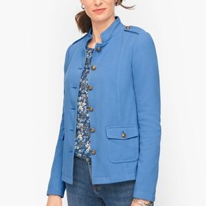 Talbots Knit Blue Knit Band Jacket - Size 6 - EUC